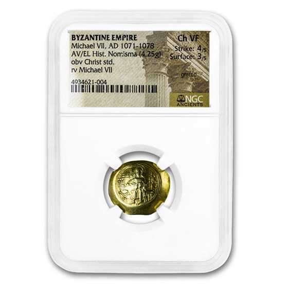 Byzantine Gold Histamenon Michael VII (1071-1078 AD) Ch VF NGC Byzantine Gold Histamenon Michael VII (1071-1078 AD) Ch VF NGC